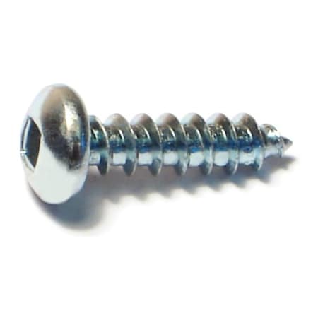 Midwest Fastener Sheet Metal Screw, #10 x 3/4 in, Zinc Plated Steel Pan Head Square Drive, 100 PK 08724